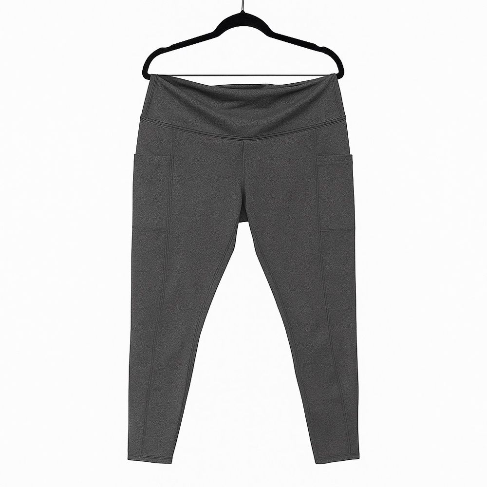 R. Sofia Active Gray High-Rise Leggings with Pockets (XL)